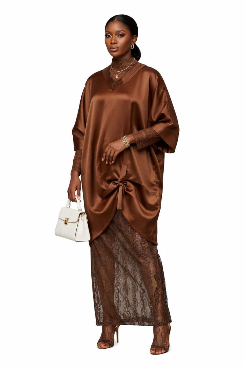 Navy Blue Two-Piece Kaftan Set